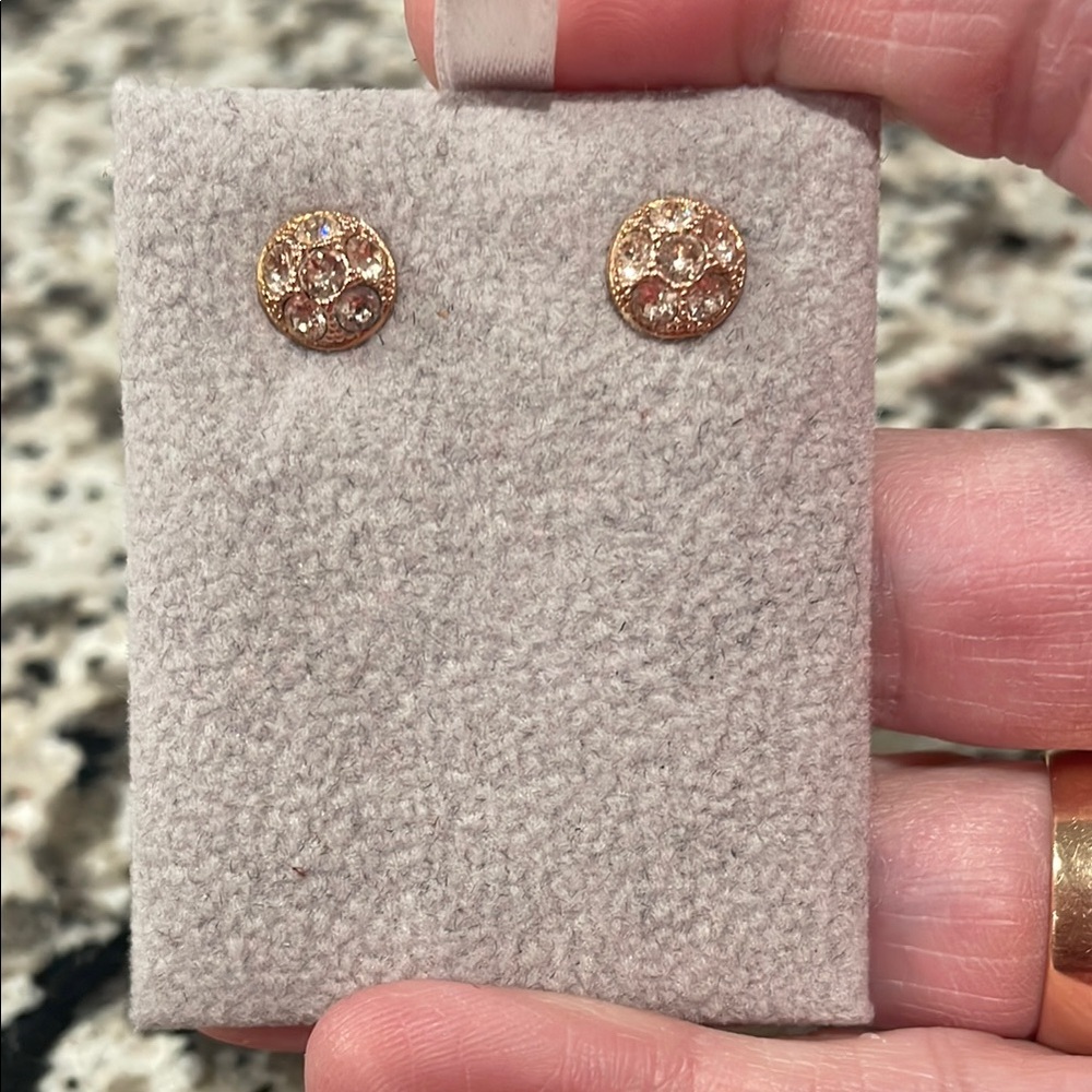 Swarovski Rose Gold Crystal Pavé Earrings